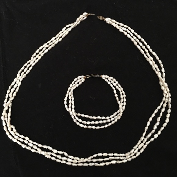 Vintage Genuine Seed Pearl Torsade Necklace and Bracelet Set - Picture 6 of 17